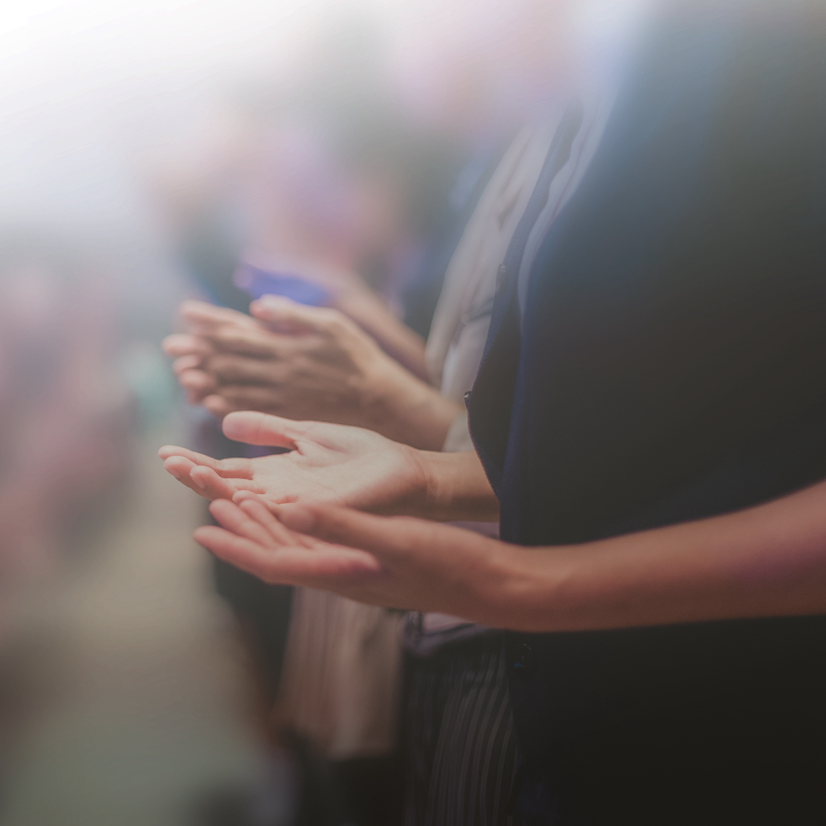 Christian worship with raised hand,music consert.